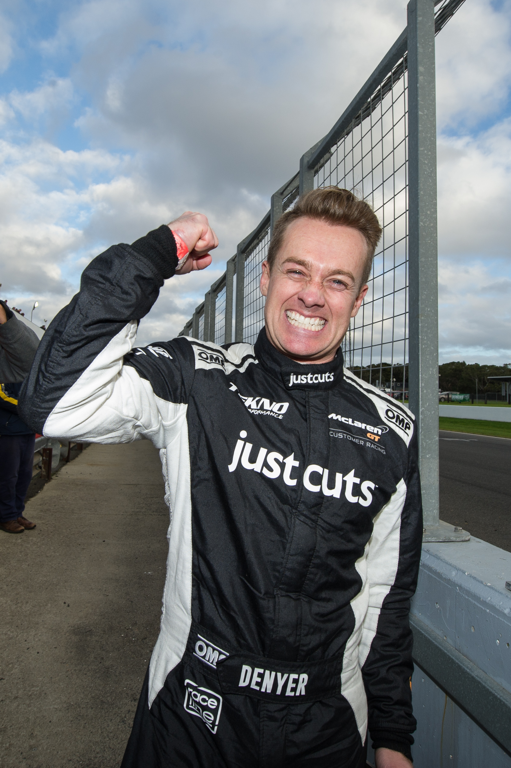 Grant Denyer celebrates Aus GT Endurance 101 race win, McLaren Melbourne, McLaren 650S GT3, Shannons Nationals Phillip Island May 2016