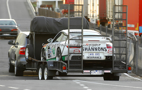 Jim Richards & Barry Oliver's 2008 Porsche 911 GT2 arrive's off the Spirit of Tasmania into Devonport