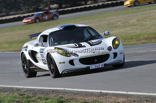 Dean Evans, Editor of Tarmac magazine , giving the new Lotus Exige Cup 230 its first Motorsport debut