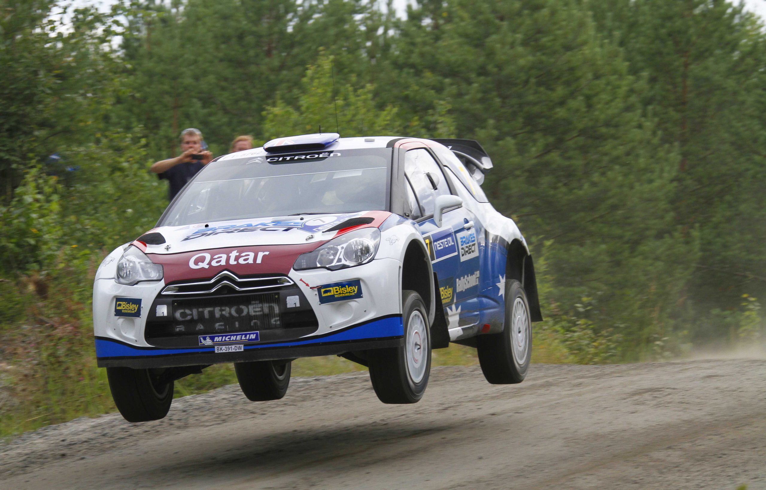 Atkinson in action during Rally Finland earlier this month