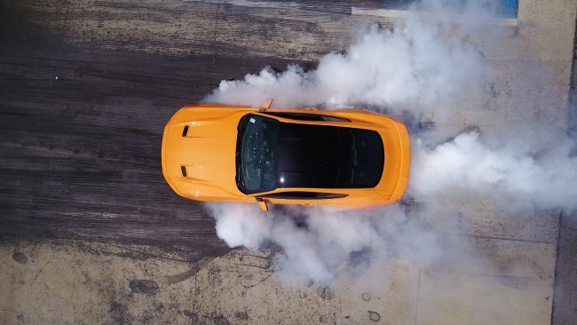 State-of-the-art electronic line-lock will be a standard feature on all Mustangs, including 2.3-liter EcoBoost-equipped models; previously available only on V8 Mustang GT. Drivers with available new 12-inch, all-digital instrument cluster will see on the display an industry-first animation of a spinning alloy wheel creating a cloud of smoke when line-lock is engaged