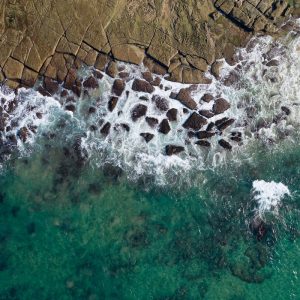 PHOTOGRAPHIC PRINT - ROCK PAVEMENT FROM ABOVE - THE ENTRANCE NSW